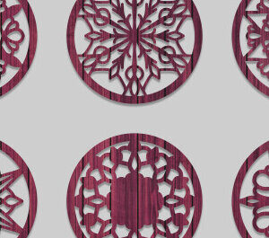 Intra απο ξύλο plywood  Χρώμα wenge 3mm-4mm πάχος - Σουβέρ λουλουδιών Δίασταση 40x50 cm INTRAFABR-97155301