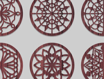 Intra απο ξύλο plywood  Χρώμα wenge 3mm-4mm πάχος - Σουβέρ λουλουδιών Δίασταση 40x50 cm INTRAFABR-97154722 - Image 1