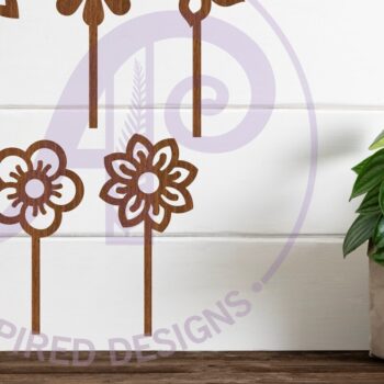 Intra απο ξύλο plywood  Χρώμα wenge 3mm-4mm πάχος - Λουλούδι Cupcake Toppers, 7 σχέδια Δίασταση 30x20 cm INTRAFABR-32841007 - Image 3