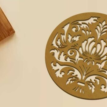 Intra απο ξύλο plywood Χρώμα wenge 3mm-4mm πάχος - Πρότυπα δέσμης Cupcoasters λουλουδιών Δίασταση 4x4 cm INTRAFABR-120459829 - Image 2