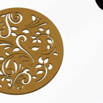 Intra απο ξύλο plywood Χρώμα wenge 3mm-4mm πάχος - Πρότυπα δέσμης Cupcoasters λουλουδιών Δίασταση 4x4 cm INTRAFABR-120459829 - Image 4