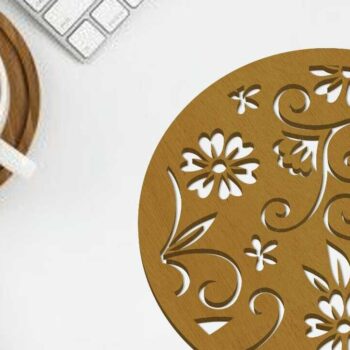 Intra απο ξύλο plywood Χρώμα wenge 3mm-4mm πάχος - Πρότυπα δέσμης Cupcoasters λουλουδιών Δίασταση 4x4 cm INTRAFABR-120459829 - Image 5