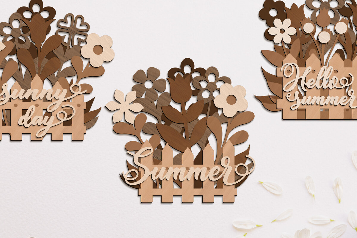 Intra απο ξύλο plywood  Χρώμα wenge 3mm-4mm πάχος - Πρότυπα διακοσμητικά καλάθια λουλουδιών Δίασταση 17x13 cm INTRAFABR-124955982