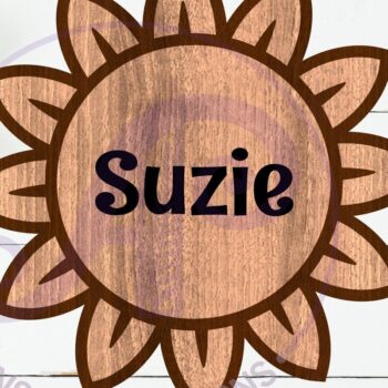 Intra απο ξύλο plywood Χρώμα wenge 3mm-4mm πάχος - Σχέδιο λουλουδιών 1 Περίγραμμα Όνομα δύο επιπέδων Δίασταση 30x20 cm INTRAFABR-124974638 - Image 1