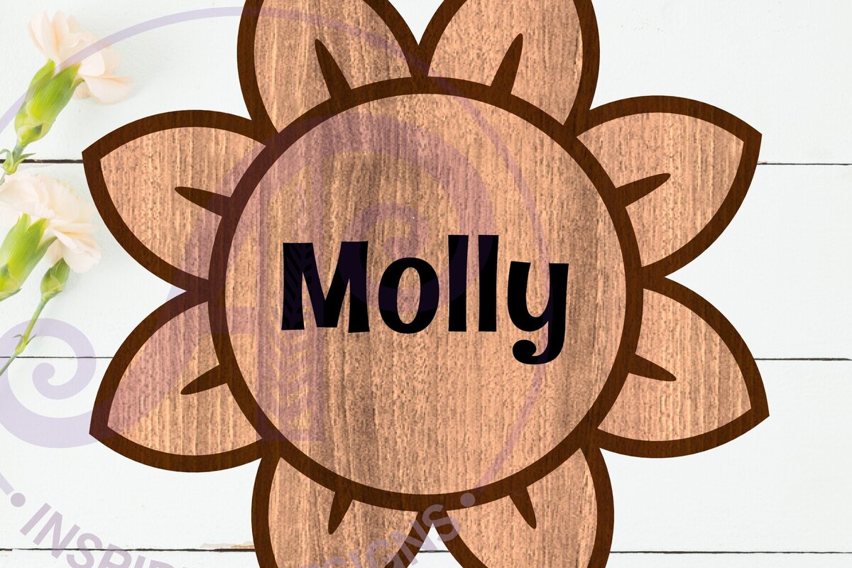 Intra απο ξύλο plywood  Χρώμα wenge 3mm-4mm πάχος - Flower Design 2 Outline Two Layer Name Δίασταση 30x20 cm INTRAFABR-32719349