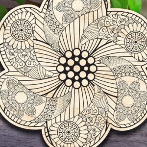 Intra απο ξύλο plywood  Χρώμα wenge 3mm-4mm πάχος - Σχέδιο λουλουδιών Δίασταση 30x20 cm INTRAFABR-69784256