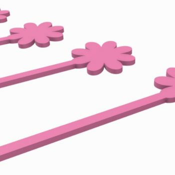 Intra απο ξύλο plywood  Χρώμα wenge 3mm-4mm πάχος - Flower Drink Stirrer Αρχεία Δίασταση 15x15 cm INTRAFABR-124955762 - Image 1