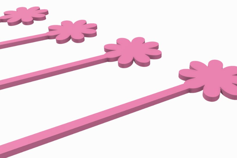 Intra απο ξύλο plywood  Χρώμα wenge 3mm-4mm πάχος - Flower Drink Stirrer Αρχεία Δίασταση 15x15 cm INTRAFABR-124955762