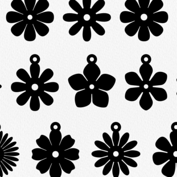 Intra απο ξύλο plywood  Χρώμα wenge 3mm-4mm πάχος - Πρότυπα σκουλαρικιών λουλουδιών Σκουλαρίκια Δίασταση 3x3 cm INTRAFABR-122866098 - Image 1