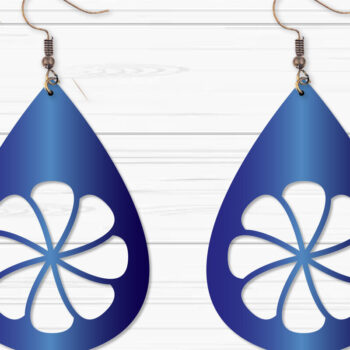 Intra απο ξύλο plywood Χρώμα wenge 3mm-4mm πάχος - Σκουλαρίκια με λουλούδια Δίασταση 3x3 cm INTRAFABR-94711799 - Image 1