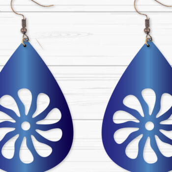 Intra απο ξύλο plywood Χρώμα wenge 3mm-4mm πάχος - Σκουλαρίκια με λουλούδια Δίασταση 3x3 cm INTRAFABR-109410525 - Image 1