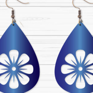 Intra απο ξύλο plywood  Χρώμα wenge 3mm-4mm πάχος - Σκουλαρίκια με λουλούδια Δίασταση 3x3 cm INTRAFABR-85572440