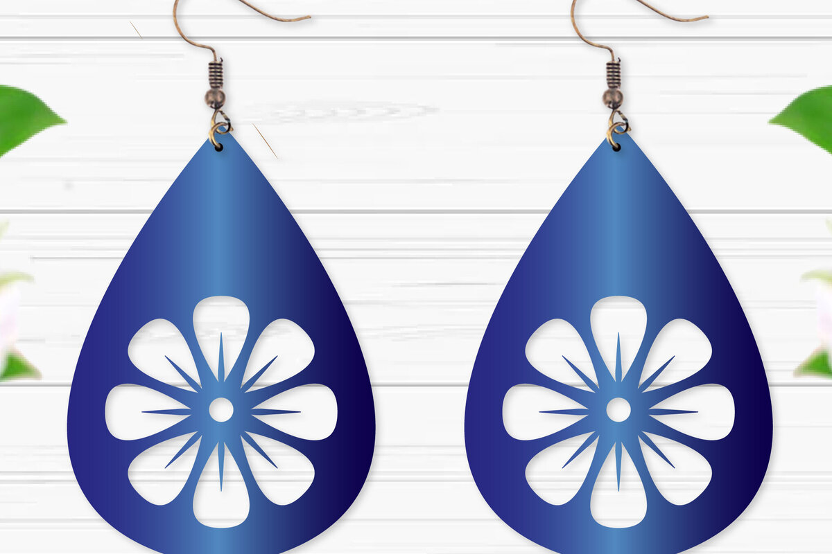 Intra απο ξύλο plywood  Χρώμα wenge 3mm-4mm πάχος - Σκουλαρίκια με λουλούδια Δίασταση 3x3 cm INTRAFABR-85572440