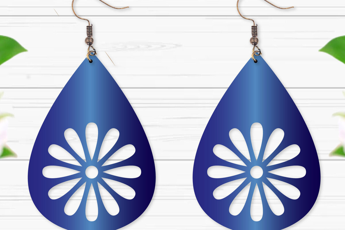 Intra απο ξύλο plywood  Χρώμα wenge 3mm-4mm πάχος - Σκουλαρίκια με λουλούδια Δίασταση 3x3 cm INTRAFABR-88846360