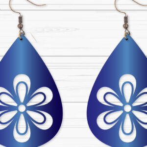 Intra απο ξύλο plywood  Χρώμα wenge 3mm-4mm πάχος - Σκουλαρίκια με λουλούδια Δίασταση 3x3 cm INTRAFABR-74729067