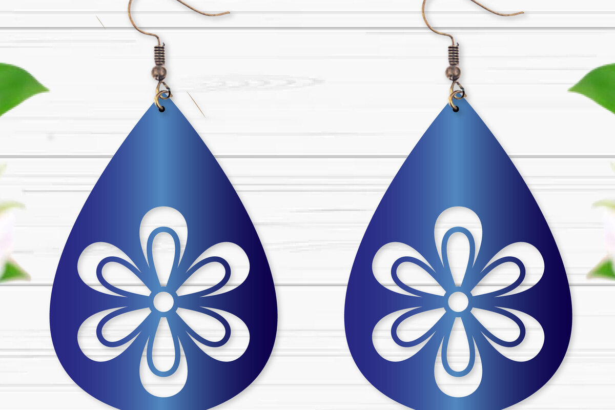 Intra απο ξύλο plywood  Χρώμα wenge 3mm-4mm πάχος - Σκουλαρίκια με λουλούδια Δίασταση 3x3 cm INTRAFABR-74729067