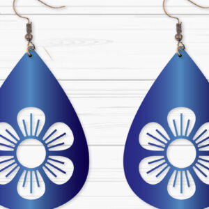 Intra απο ξύλο plywood  Χρώμα wenge 3mm-4mm πάχος - Σκουλαρίκια με λουλούδια Δίασταση 3x3 cm INTRAFABR-37539218