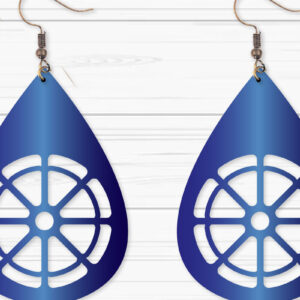 Intra απο ξύλο plywood  Χρώμα wenge 3mm-4mm πάχος - Σκουλαρίκια με λουλούδια Δίασταση 3x3 cm INTRAFABR-38013547