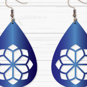 Intra απο ξύλο plywood  Χρώμα wenge 3mm-4mm πάχος - Σκουλαρίκια με λουλούδια Δίασταση 3x3 cm INTRAFABR-37337801