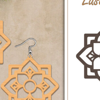 Intra απο ξύλο plywood Χρώμα wenge 3mm-4mm πάχος - Σκουλαρίκια με λουλούδια Δίασταση 3x3 cm INTRAFABR-110221290 - Image 1