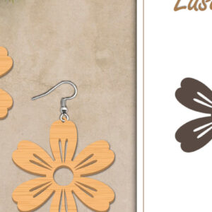 Intra απο ξύλο plywood  Χρώμα wenge 3mm-4mm πάχος - Σκουλαρίκια με λουλούδια Δίασταση 3x3 cm INTRAFABR-66504227