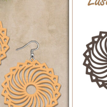 Intra απο ξύλο plywood  Χρώμα wenge 3mm-4mm πάχος - Σκουλαρίκια με λουλούδια Δίασταση 3x3 cm INTRAFABR-96535307 - Image 1