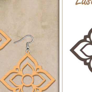 Intra απο ξύλο plywood  Χρώμα wenge 3mm-4mm πάχος - Σκουλαρίκια με λουλούδια Δίασταση 3x3 cm INTRAFABR-114167158 - Image 1