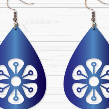 Intra απο ξύλο plywood Χρώμα wenge 3mm-4mm πάχος - Σκουλαρίκια με λουλούδια Δίασταση 3x3 cm INTRAFABR-111451100 - Image 1