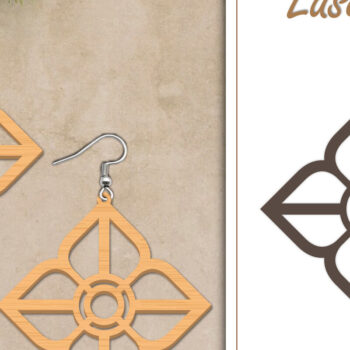 Intra απο ξύλο plywood Χρώμα wenge 3mm-4mm πάχος - Σκουλαρίκια με λουλούδια Δίασταση 3x3 cm INTRAFABR-119664488 - Image 1