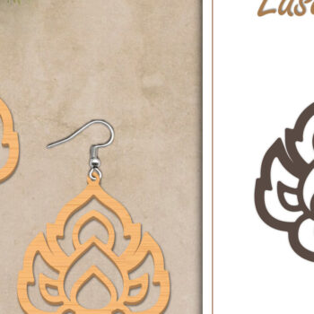 Intra απο ξύλο plywood  Χρώμα wenge 3mm-4mm πάχος - Σκουλαρίκια με λουλούδια Δίασταση 3x3 cm INTRAFABR-82919364 - Image 1