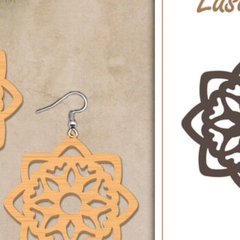 Intra απο ξύλο plywood  Χρώμα wenge 3mm-4mm πάχος - Σκουλαρίκια με λουλούδια Δίασταση 3x3 cm INTRAFABR-119556885 - Image 1