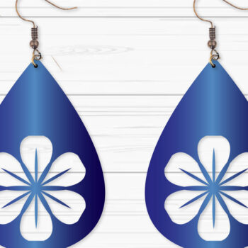 Intra απο ξύλο plywood  Χρώμα wenge 3mm-4mm πάχος - Σκουλαρίκια με λουλούδια Δίασταση 3x3 cm INTRAFABR-119239968 - Image 1