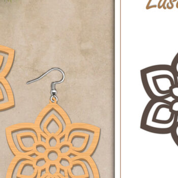 Intra απο ξύλο plywood Χρώμα wenge 3mm-4mm πάχος - Σκουλαρίκια με λουλούδια Δίασταση 3x3 cm INTRAFABR-117624754 - Image 1