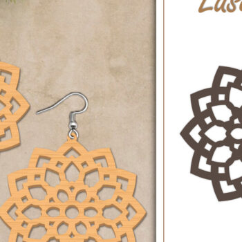 Intra απο ξύλο plywood Χρώμα wenge 3mm-4mm πάχος - Σκουλαρίκια με λουλούδια Δίασταση 3x3 cm INTRAFABR-28918719 - Image 1