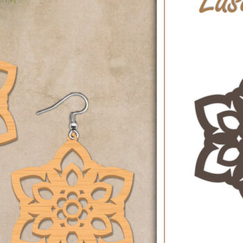 Intra απο ξύλο plywood  Χρώμα wenge 3mm-4mm πάχος - Σκουλαρίκια με λουλούδια Δίασταση 3x3 cm INTRAFABR-119208716 - Image 1