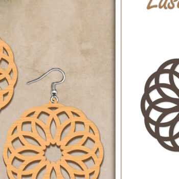 Intra απο ξύλο plywood  Χρώμα wenge 3mm-4mm πάχος - Σκουλαρίκια με λουλούδια Δίασταση 3x3 cm INTRAFABR-74729239 - Image 1