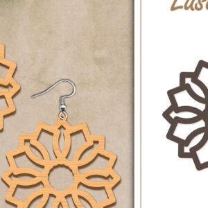 Intra απο ξύλο plywood  Χρώμα wenge 3mm-4mm πάχος - Σκουλαρίκια με λουλούδια Δίασταση 3x3 cm INTRAFABR-118594778