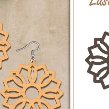 Intra απο ξύλο plywood Χρώμα wenge 3mm-4mm πάχος - Σκουλαρίκια με λουλούδια Δίασταση 3x3 cm INTRAFABR-118594778 - Image 1