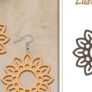 Intra απο ξύλο plywood  Χρώμα wenge 3mm-4mm πάχος - Σκουλαρίκια με λουλούδια Δίασταση 3x3 cm INTRAFABR-94196313 - Image 1