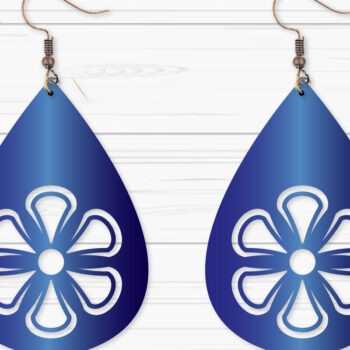 Intra απο ξύλο plywood  Χρώμα wenge 3mm-4mm πάχος - Σκουλαρίκια με λουλούδια Δίασταση 3x3 cm INTRAFABR-94212751 - Image 1