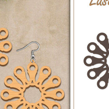 Intra απο ξύλο plywood Χρώμα wenge 3mm-4mm πάχος - Σκουλαρίκια με λουλούδια Δίασταση 3x3 cm INTRAFABR-124942831 - Image 1