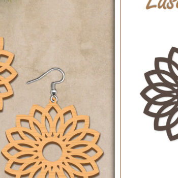 Intra απο ξύλο plywood Χρώμα wenge 3mm-4mm πάχος - Σκουλαρίκια με λουλούδια Δίασταση 3x3 cm INTRAFABR-112859273 - Image 1