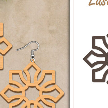 Intra απο ξύλο plywood Χρώμα wenge 3mm-4mm πάχος - Σκουλαρίκια με λουλούδια Δίασταση 3x3 cm INTRAFABR-111742129 - Image 1