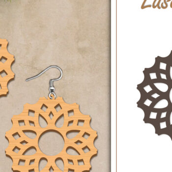 Intra απο ξύλο plywood Χρώμα wenge 3mm-4mm πάχος - Σκουλαρίκια με λουλούδια Δίασταση 3x3 cm INTRAFABR-112013091 - Image 1