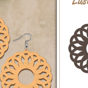 Intra απο ξύλο plywood  Χρώμα wenge 3mm-4mm πάχος - Σκουλαρίκια με λουλούδια Δίασταση 3x3 cm INTRAFABR-96278468