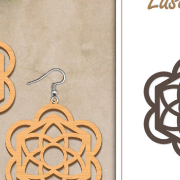 Intra απο ξύλο plywood  Χρώμα wenge 3mm-4mm πάχος - Σκουλαρίκια με λουλούδια Δίασταση 3x3 cm INTRAFABR-68677226 - Image 1