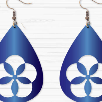 Intra απο ξύλο plywood  Χρώμα wenge 3mm-4mm πάχος - Σκουλαρίκια με λουλούδια Δίασταση 3x3 cm INTRAFABR-68675874 - Image 1