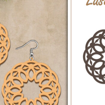 Intra απο ξύλο plywood Χρώμα wenge 3mm-4mm πάχος - Σκουλαρίκια με λουλούδια Δίασταση 3x3 cm INTRAFABR-120164858 - Image 1