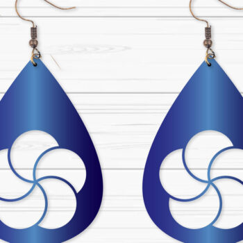 Intra απο ξύλο plywood Χρώμα wenge 3mm-4mm πάχος - Σκουλαρίκια με λουλούδια Δίασταση 3x3 cm INTRAFABR-13126304 - Image 1