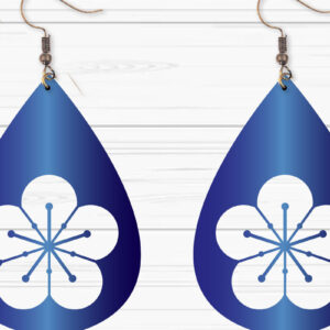 Intra απο ξύλο plywood  Χρώμα wenge 3mm-4mm πάχος - Σκουλαρίκια με λουλούδια Δίασταση 3x3 cm INTRAFABR-29243003